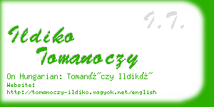 ildiko tomanoczy business card